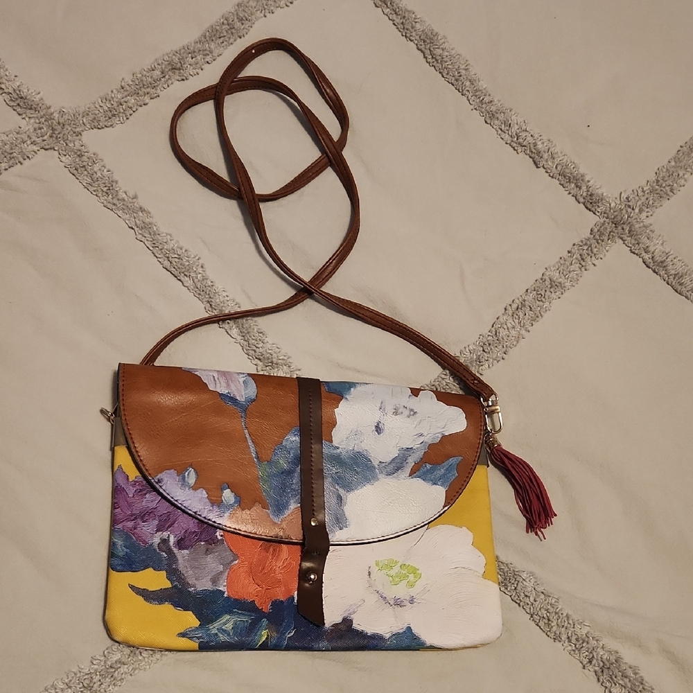 House Of Disaster UK 1916 Floral Leather Crossbody Bag